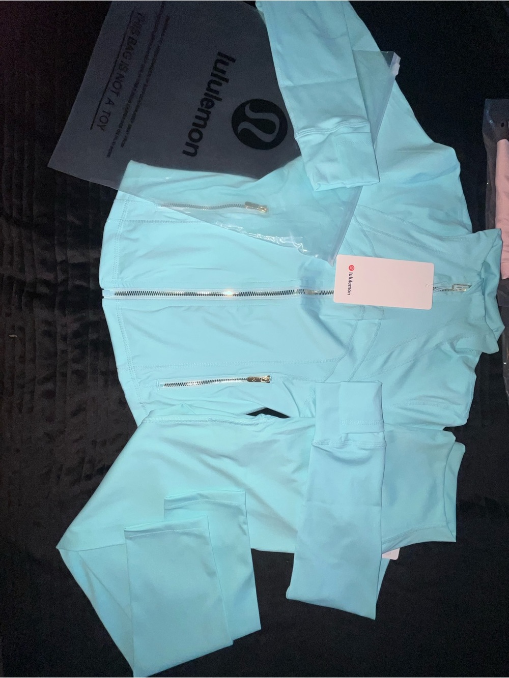 lululemon athletica Women's Light Aqua Zip Jacket & Track Pants